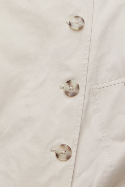 Twill Asymmetric Button Up Jacket Beige - Dynamite