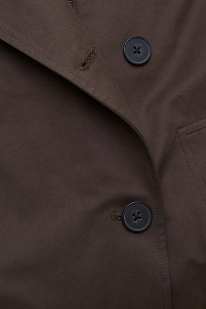Twill Asymmetric Button Up Jacket Brown - Dynamite