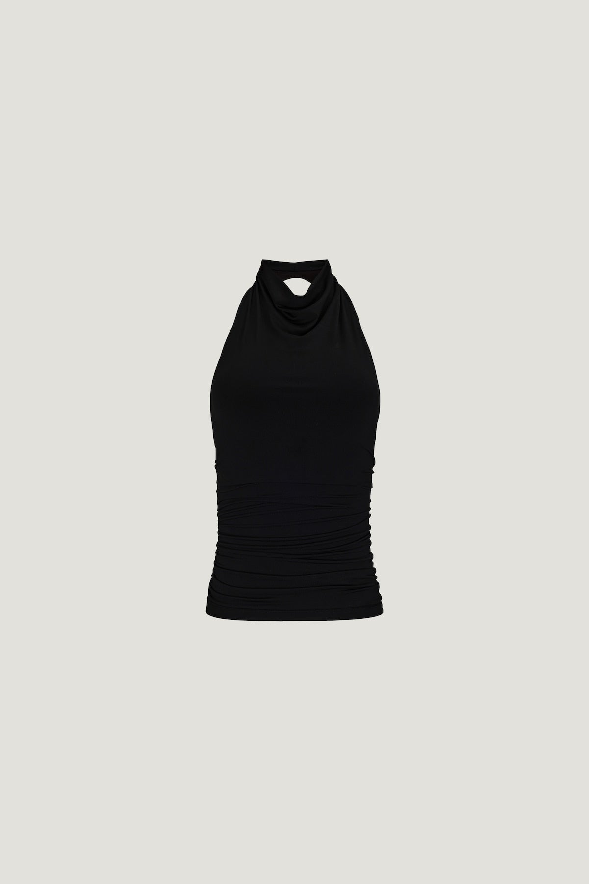 Sculpt Cowl Halter Top Black - Dynamite
