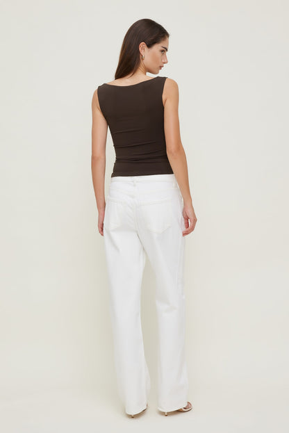 Nola Sculpt Tank Top Brown - Dynamite