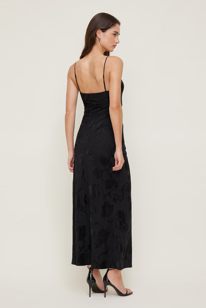 Jacquard Bustier Maxi Dress Black - Dynamite
