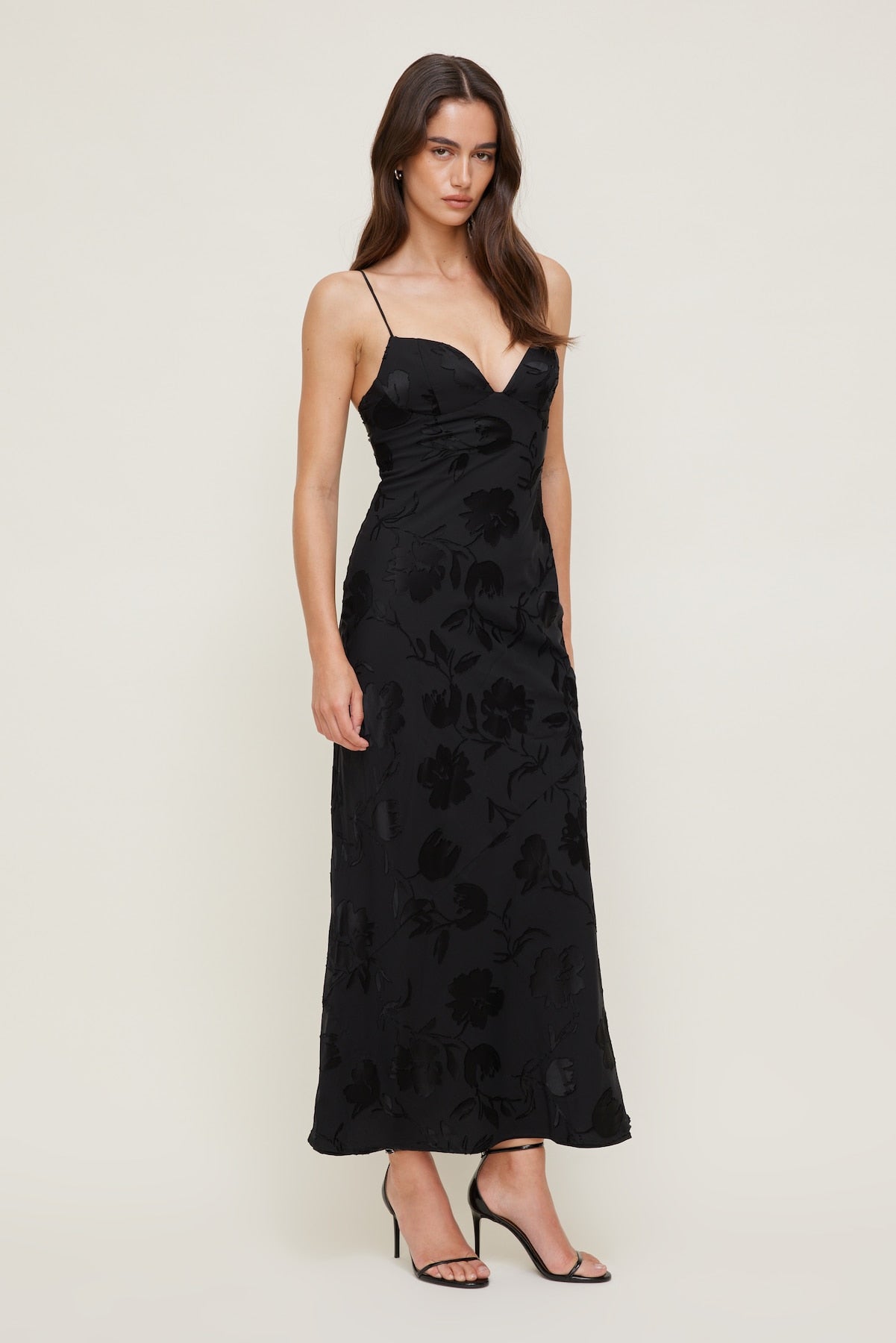Jacquard Bustier Maxi Dress Black - Dynamite