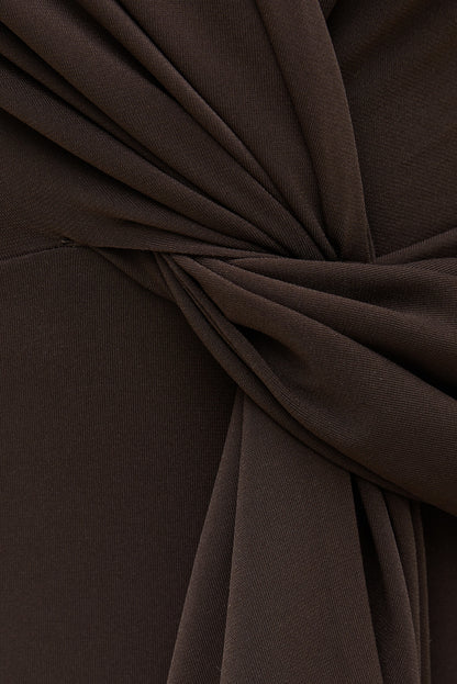 Front Drape Halter Top Brown - Dynamite