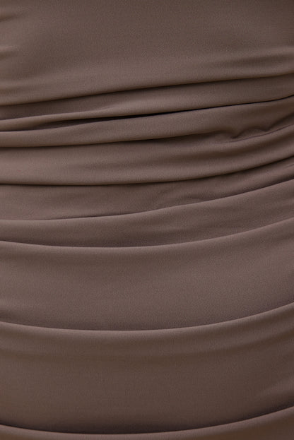 Bria Sculpt Mini Dress Brown - Dynamite