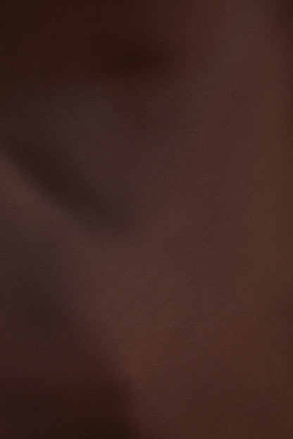 Asymmetric Satin Halter Blouse Brown - Dynamite
