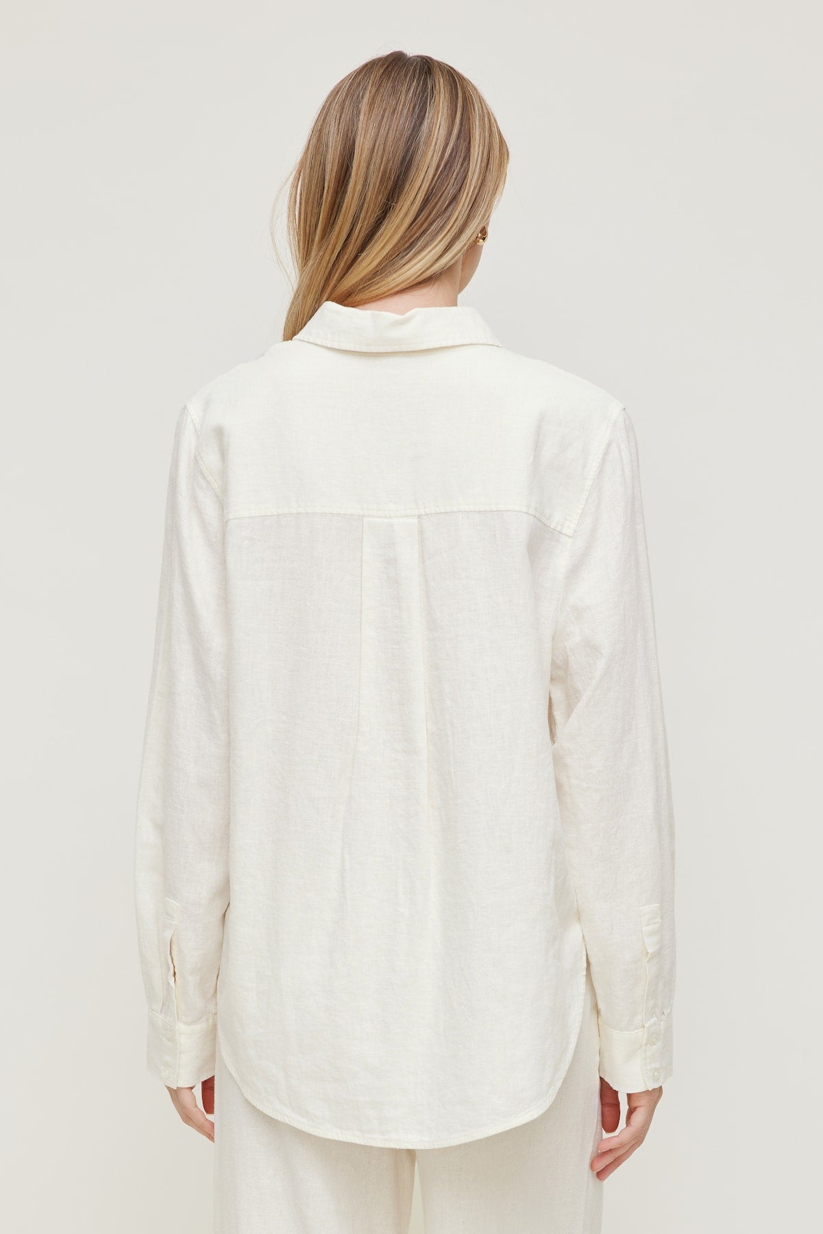Oversized Linen Shirt White - Dynamite