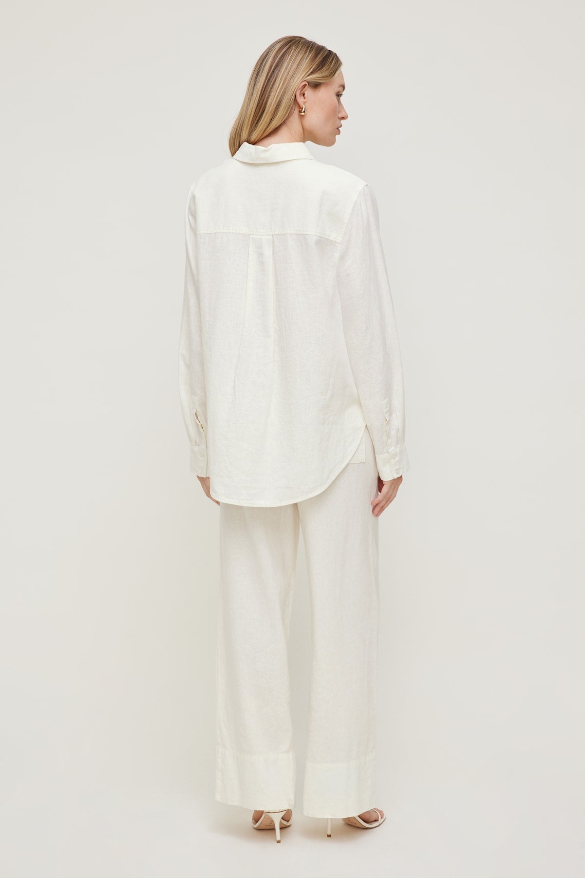 Oversized Linen Shirt White - Dynamite