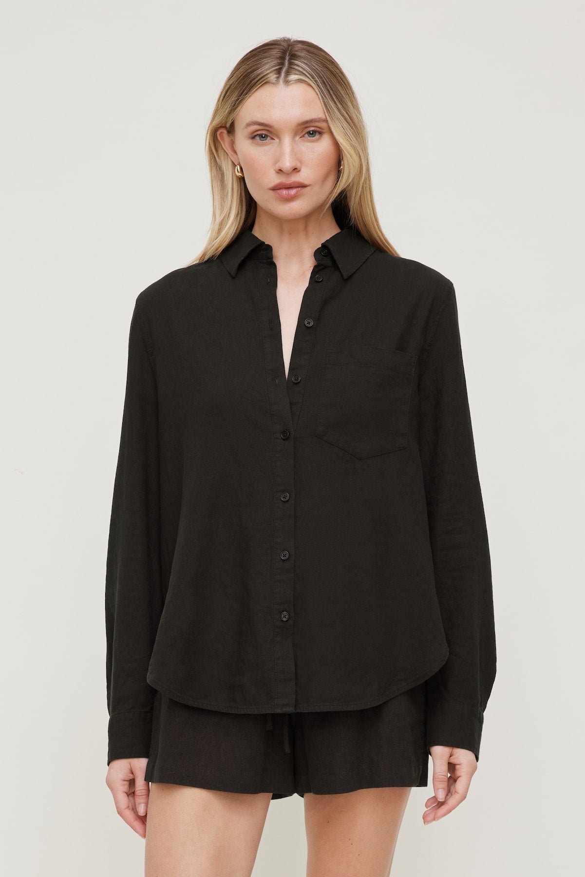 Oversized Linen Shirt Brown - Dynamite