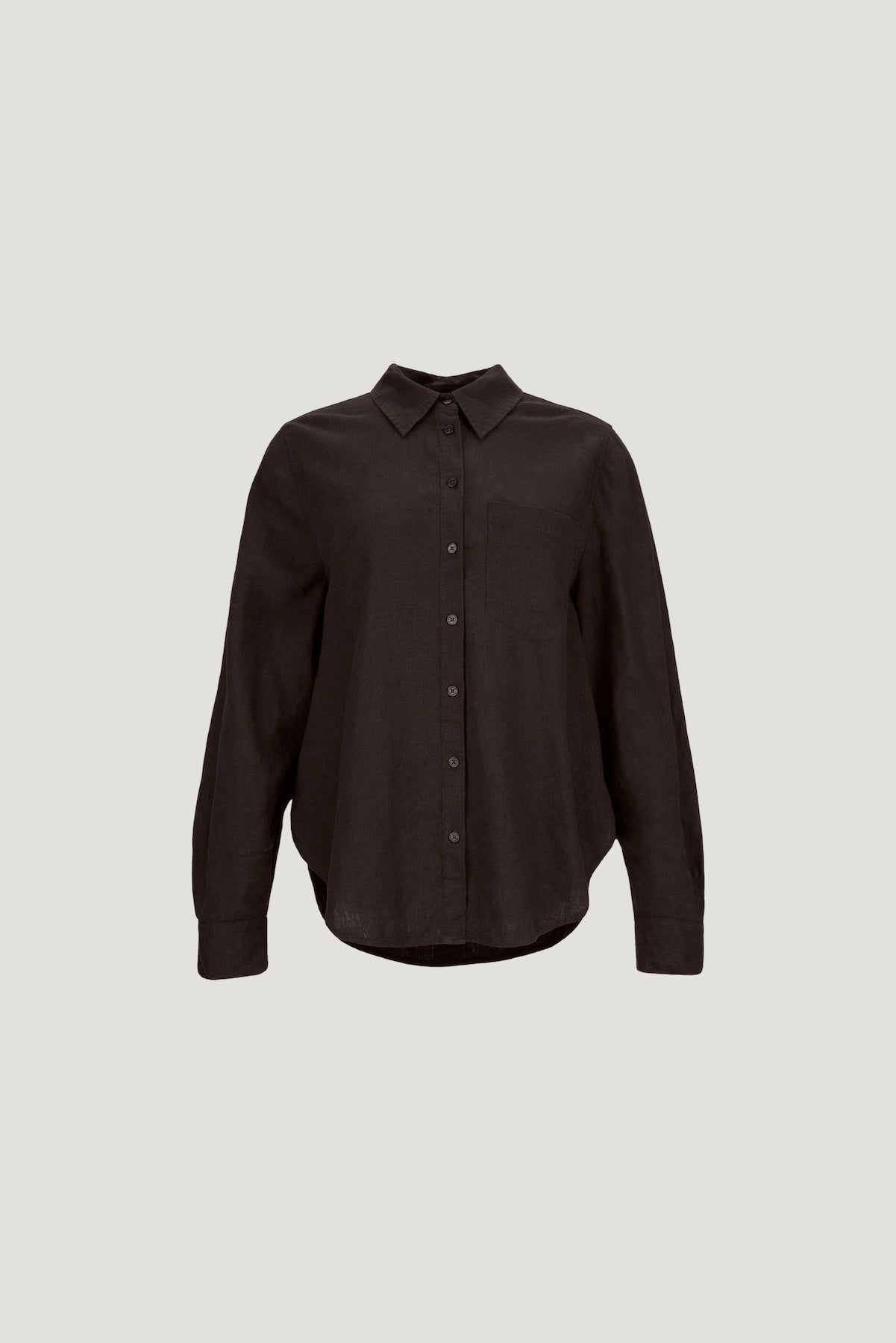 Oversized Linen Shirt Brown - Dynamite