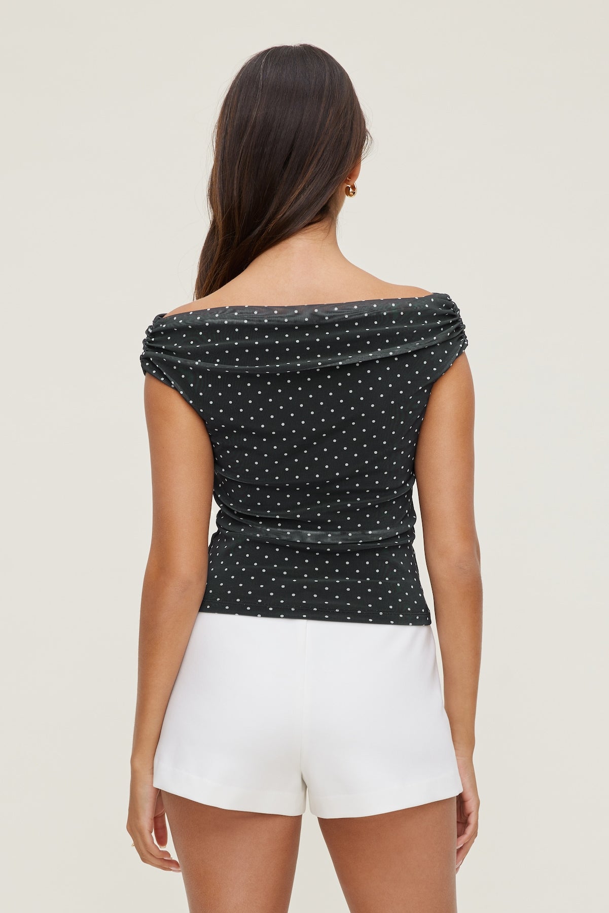 Off Shoulder Mesh Top BLACK - Dynamite