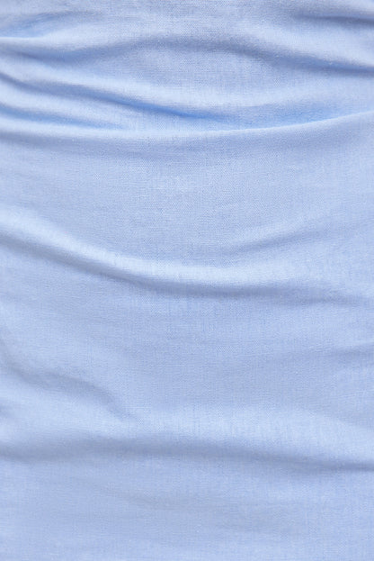 Linen Off Shoulder Mini Dress Blue - Dynamite