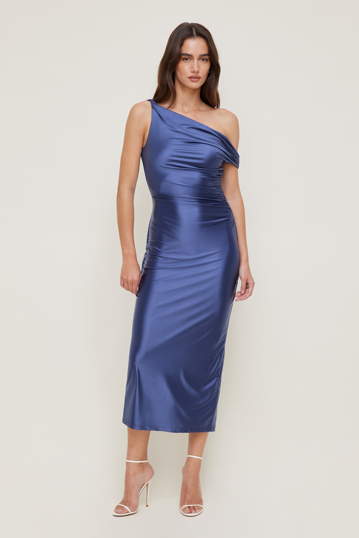 Jayde Stretch Satin Maxi Dress Blue - Dynamite