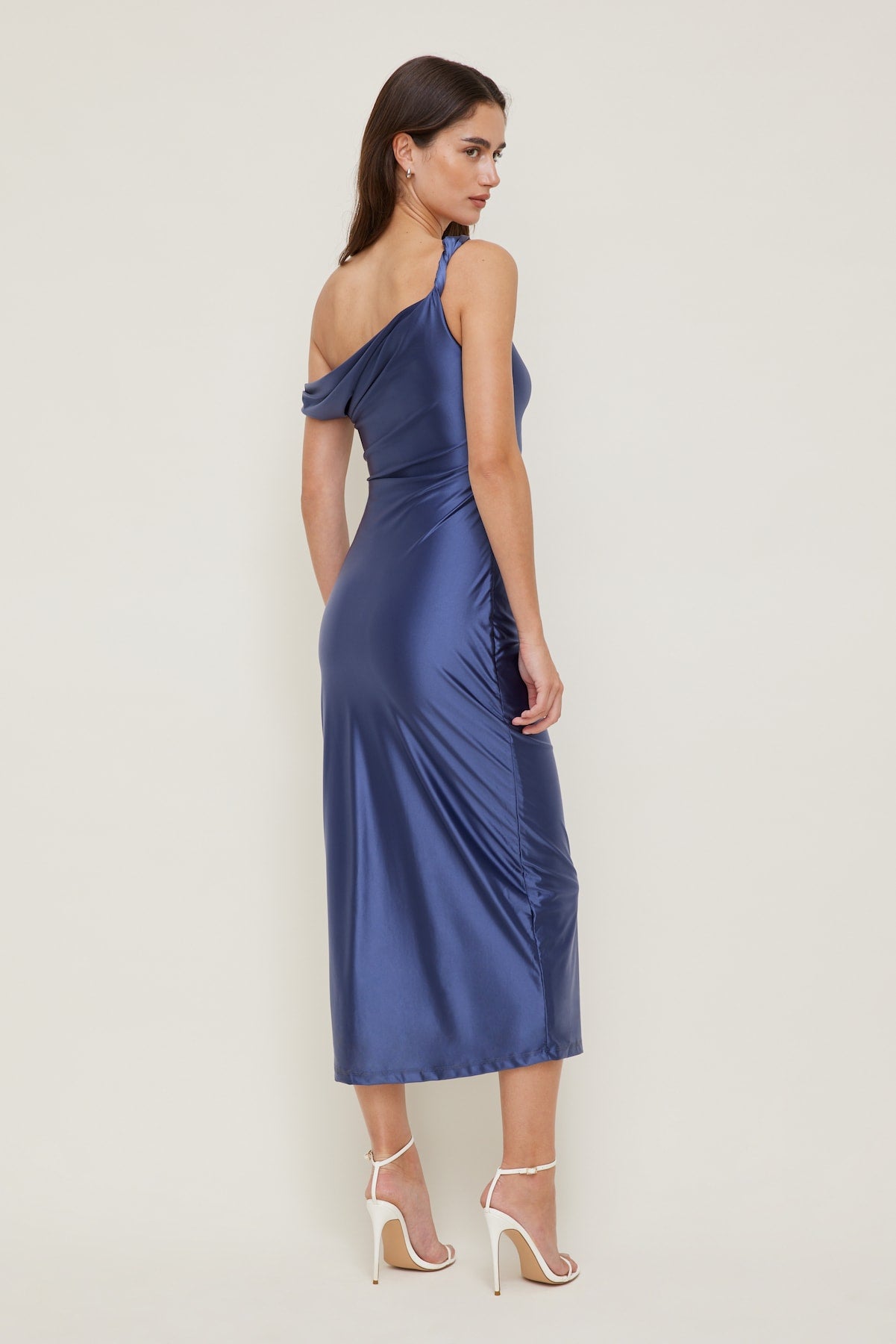 Jayde Stretch Satin Maxi Dress Blue - Dynamite