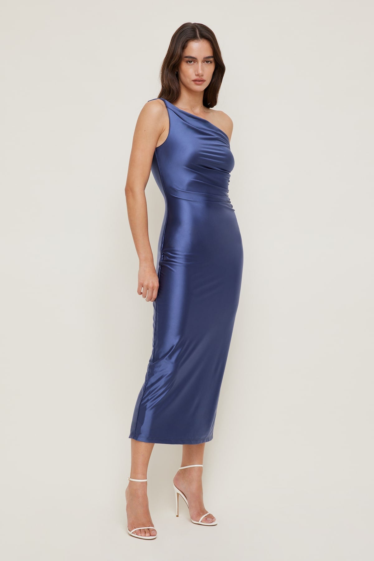 Jayde Stretch Satin Maxi Dress Blue - Dynamite