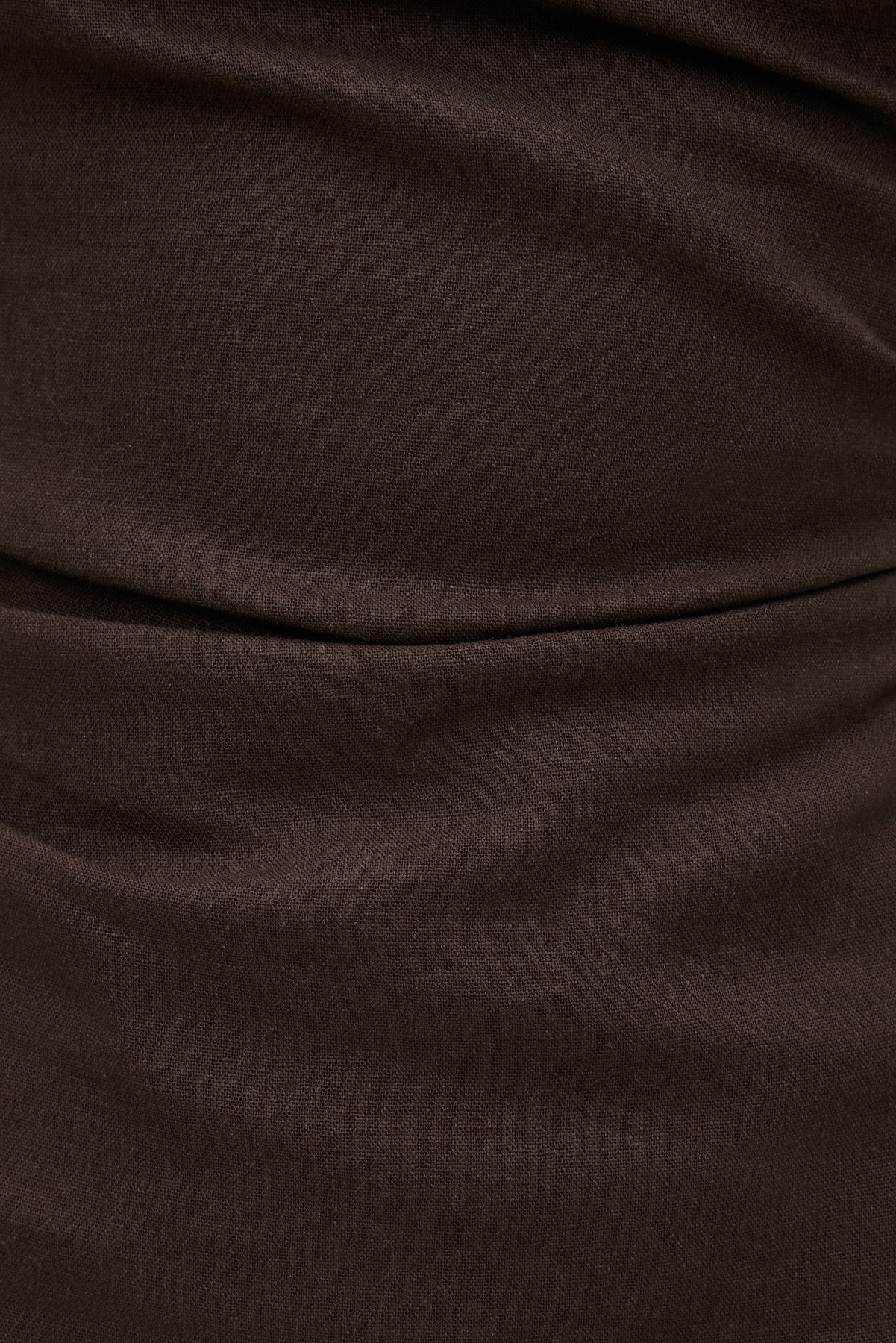 Linen Off Shoulder Mini Dress Brown - Dynamite