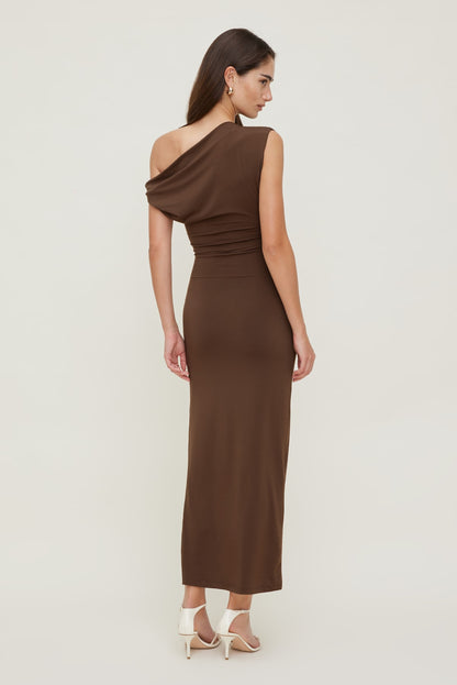 Zoe Sculpt Maxi Dress Brown - Dynamite