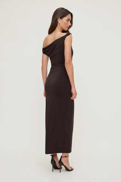 Jayde Sculpt Maxi Dress Brown - Dynamite