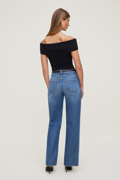 Rib Knit Off Shoulder Sweater Black - Dynamite