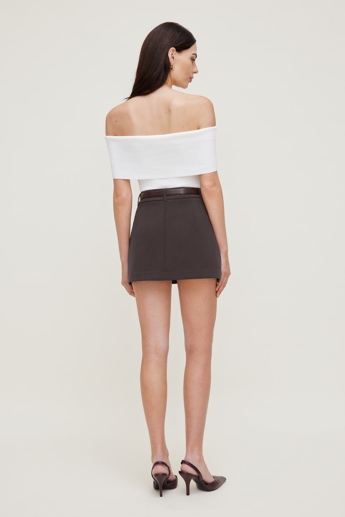 Rib Knit Off Shoulder Sweater White - Dynamite
