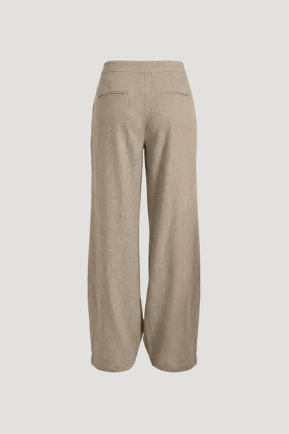 Yasmin Linen Straight Leg Pants Beige - Dynamite