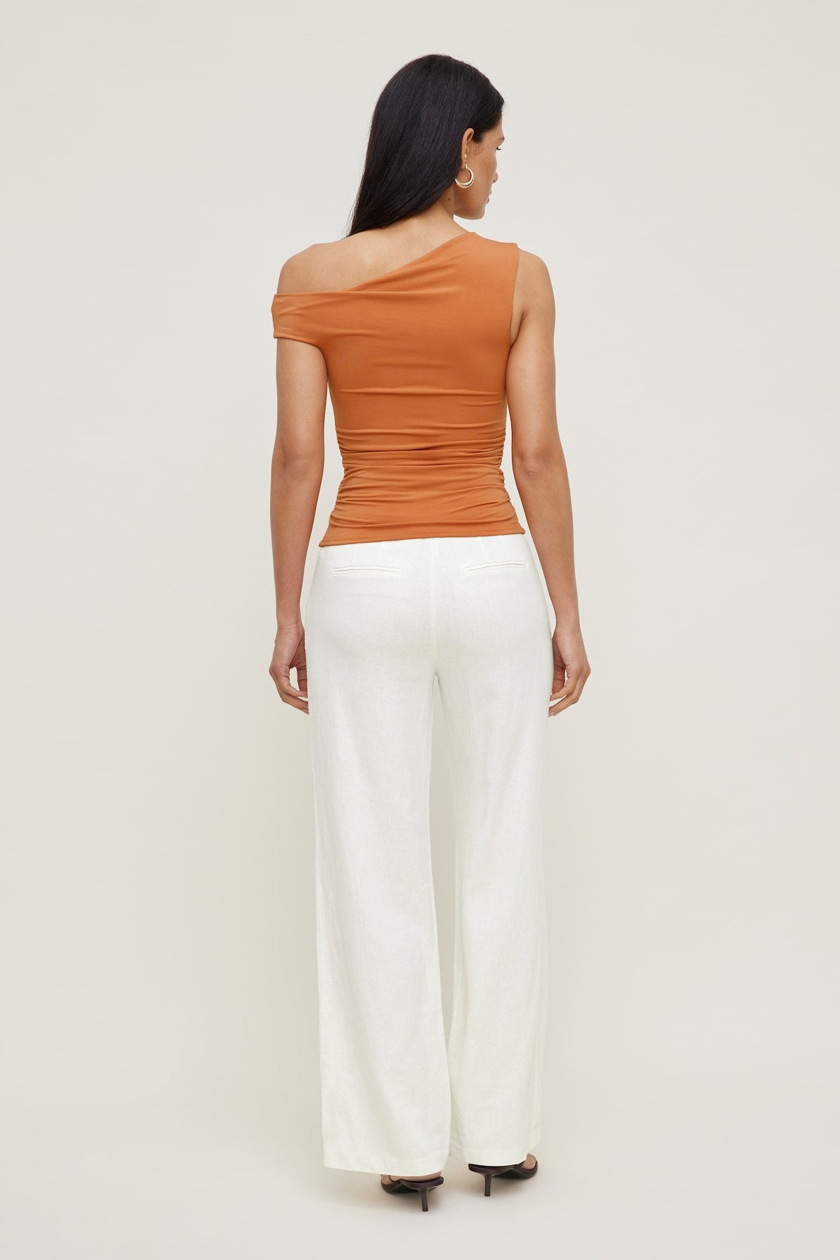 Yasmin Linen Straight Leg Pants White - Dynamite
