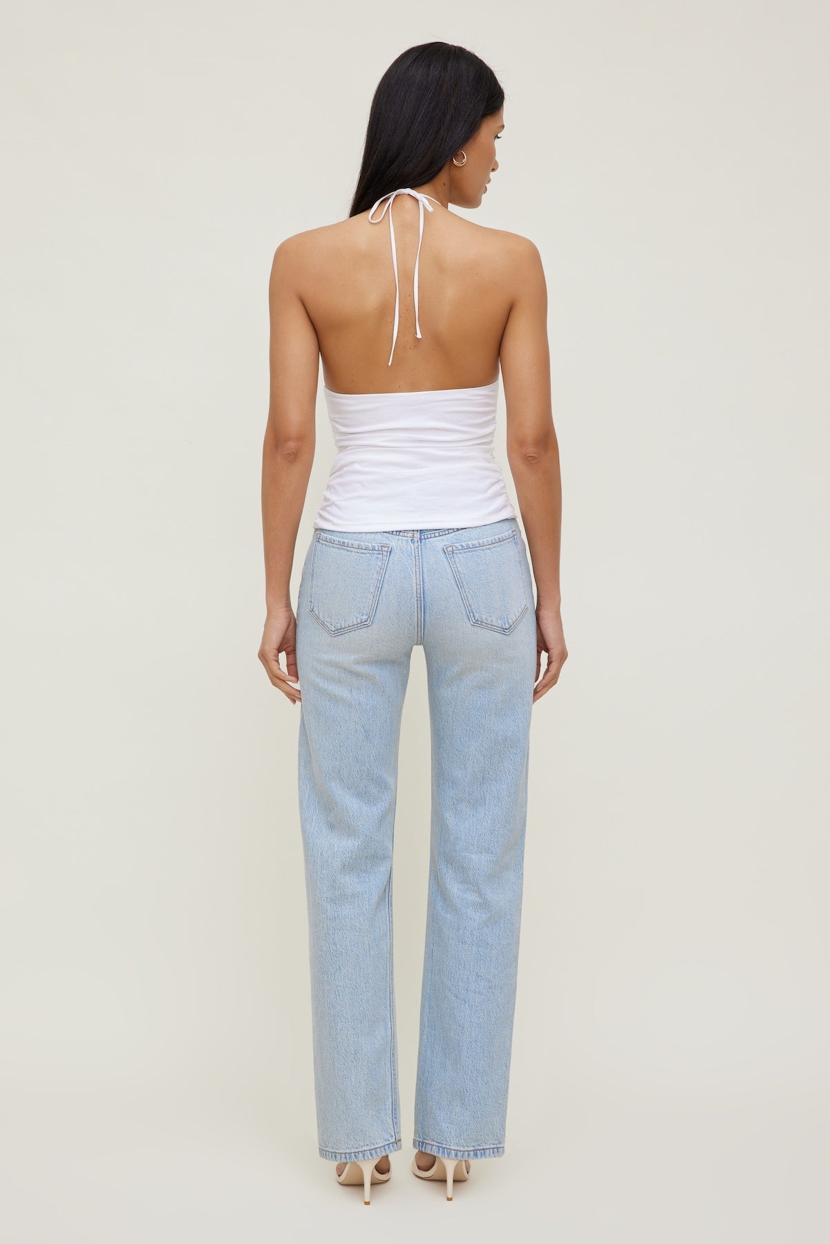 Poplin Halter Top White - Dynamite