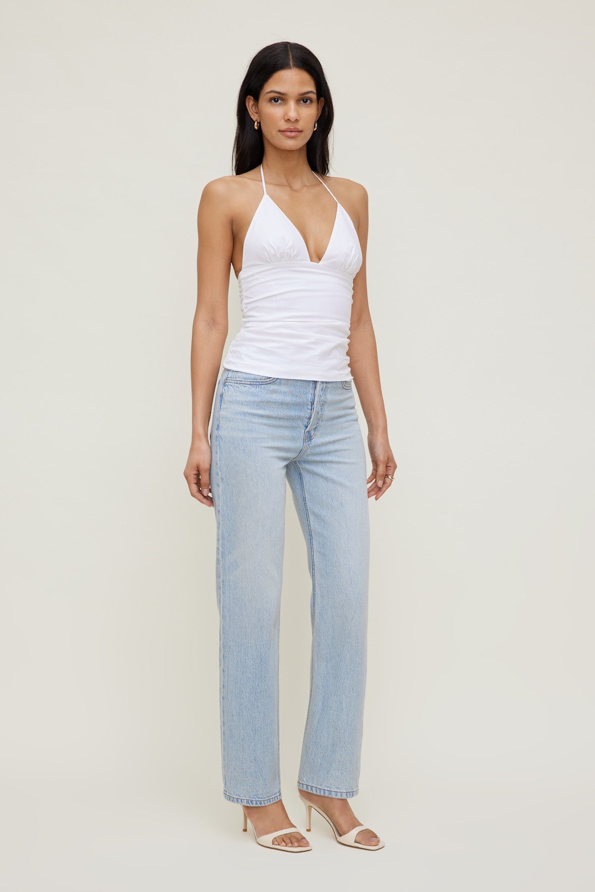 Poplin Halter Top White - Dynamite