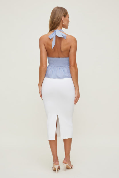 Poplin Halter Top Blue - Dynamite