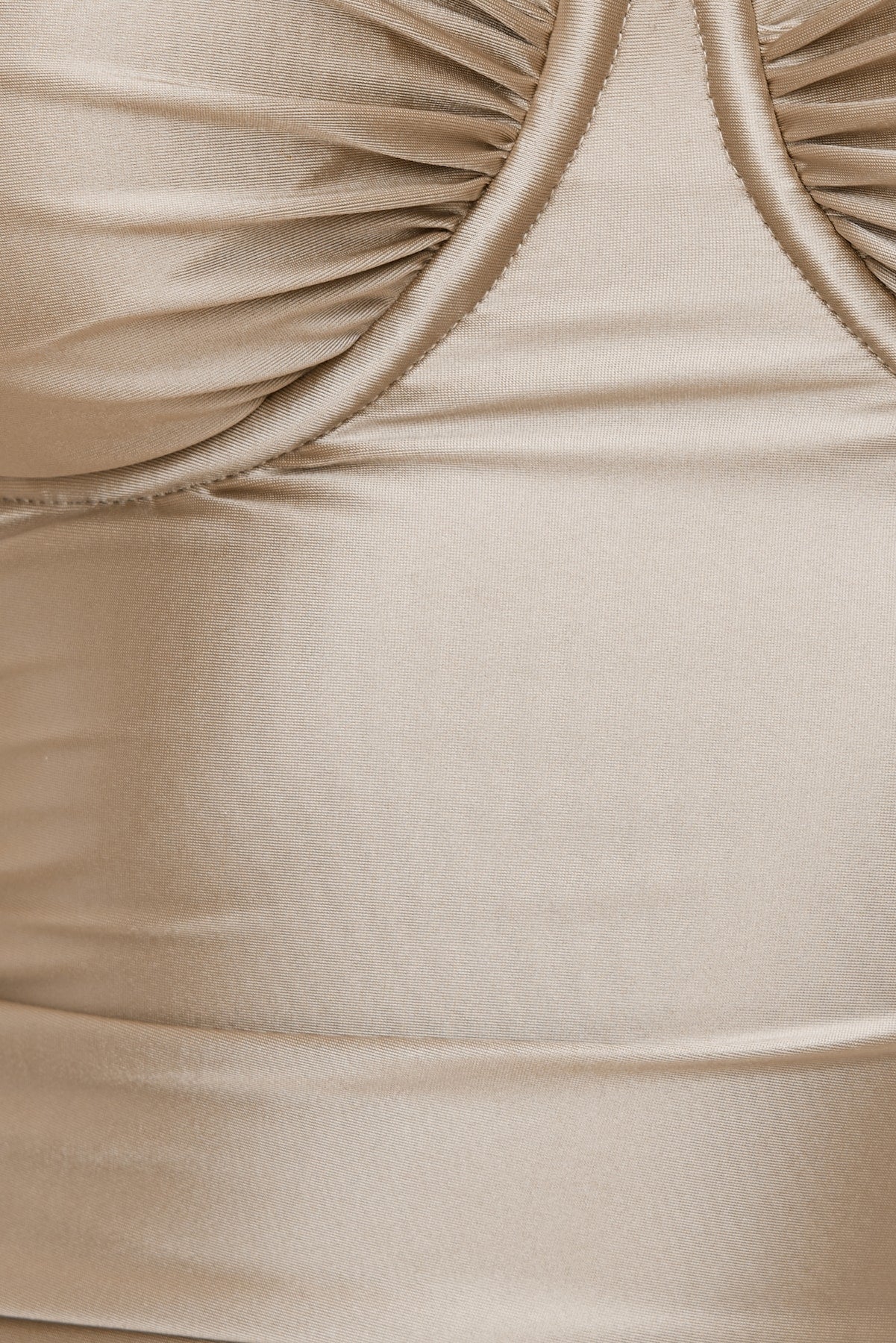 Monet Stretch Satin Top Beige - Dynamite
