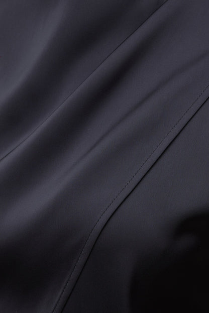Ella Layered Satin Blouse Black - Dynamite