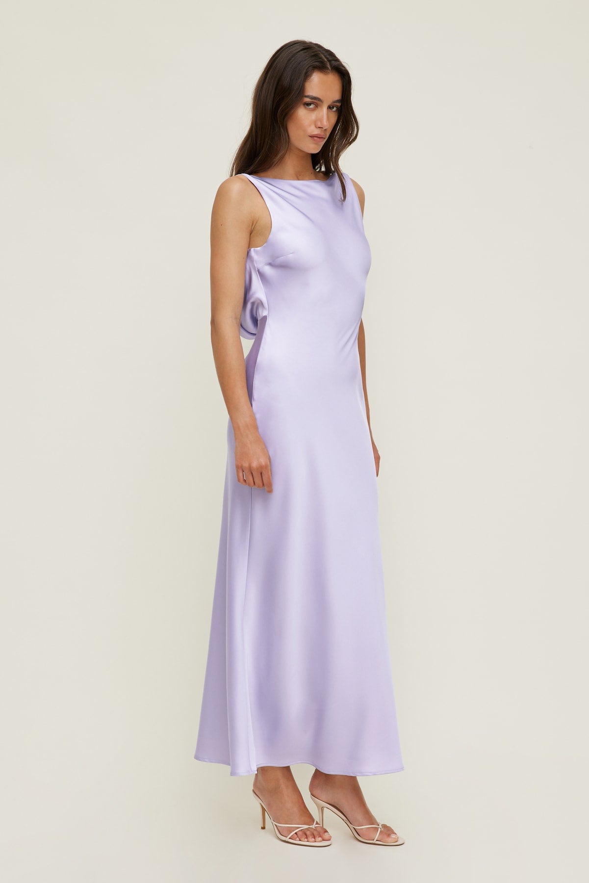 Nora Satin Maxi Slip Dress PURPLE - Dynamite