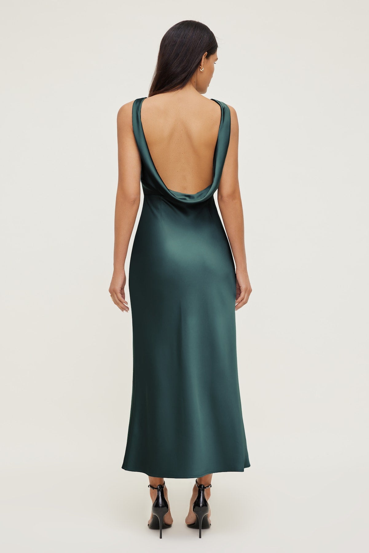 Nora Satin Maxi Slip Dress Green - Dynamite