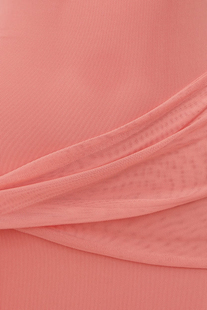 Scarlet Draped Mesh Maxi Dress Pink - Dynamite