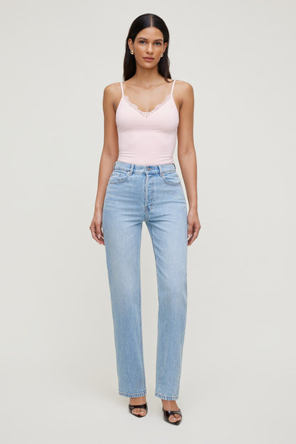 Sculpt Lace Trim Cami Top Pink - Dynamite