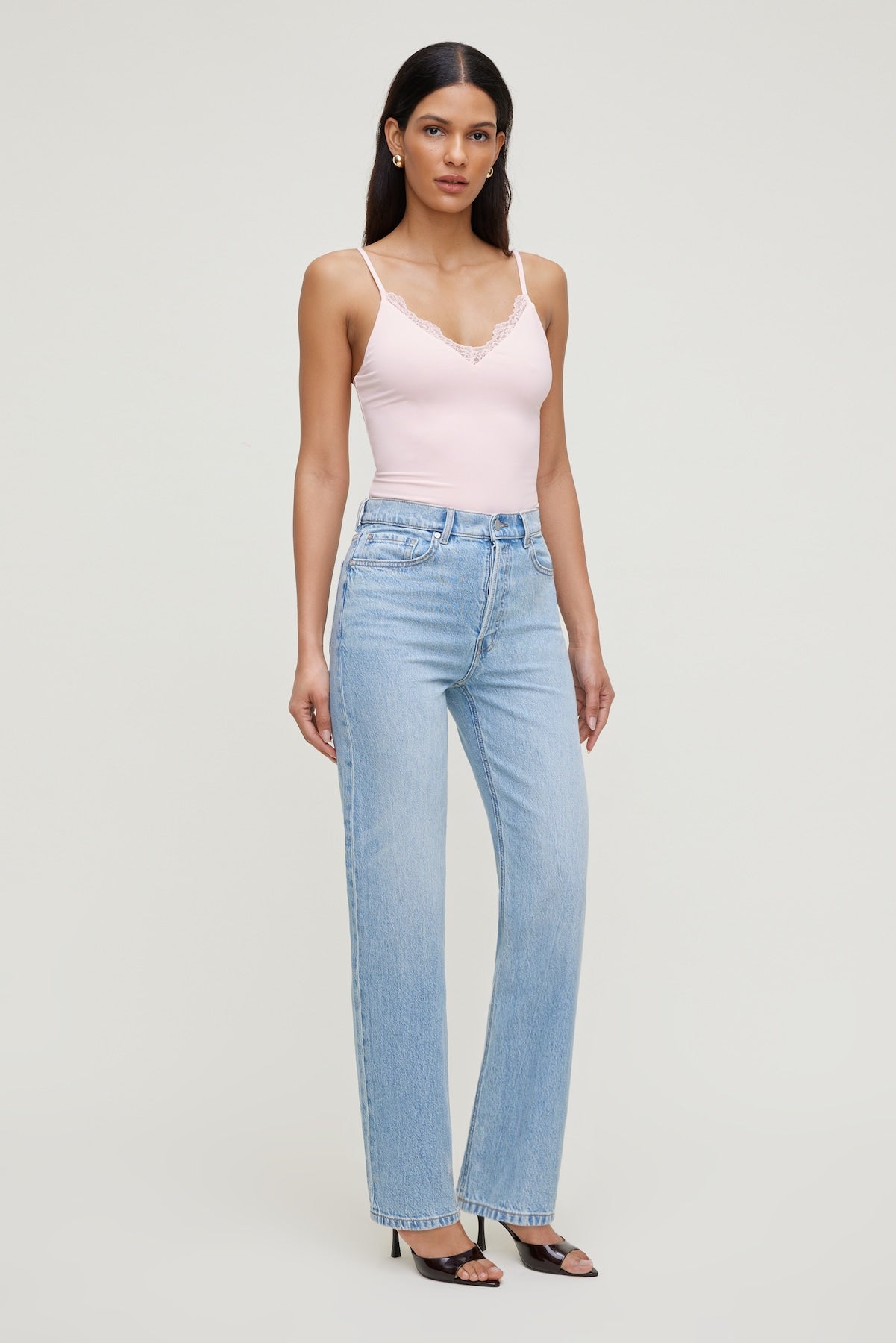 Sculpt Lace Trim Cami Top Pink - Dynamite