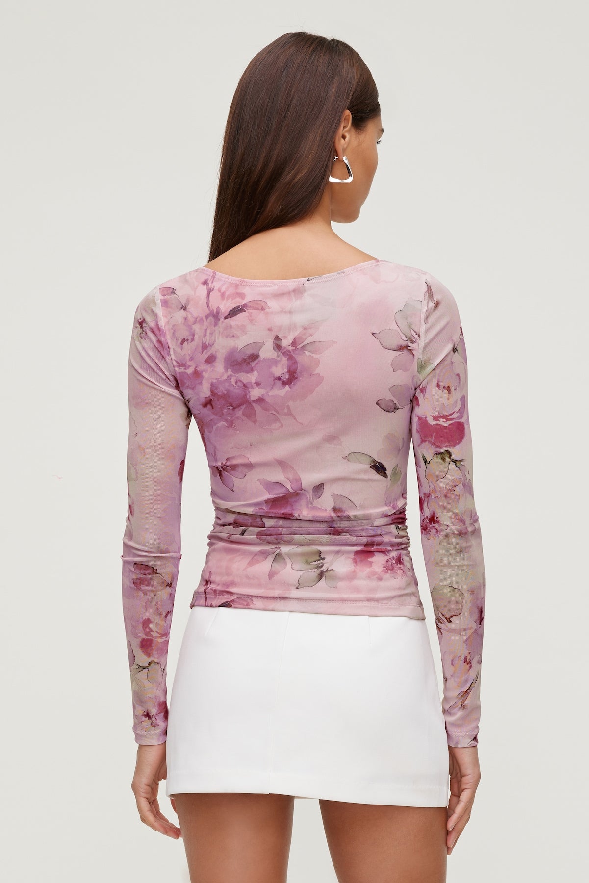 Stella Long Sleeve Mesh Top Pink - Dynamite