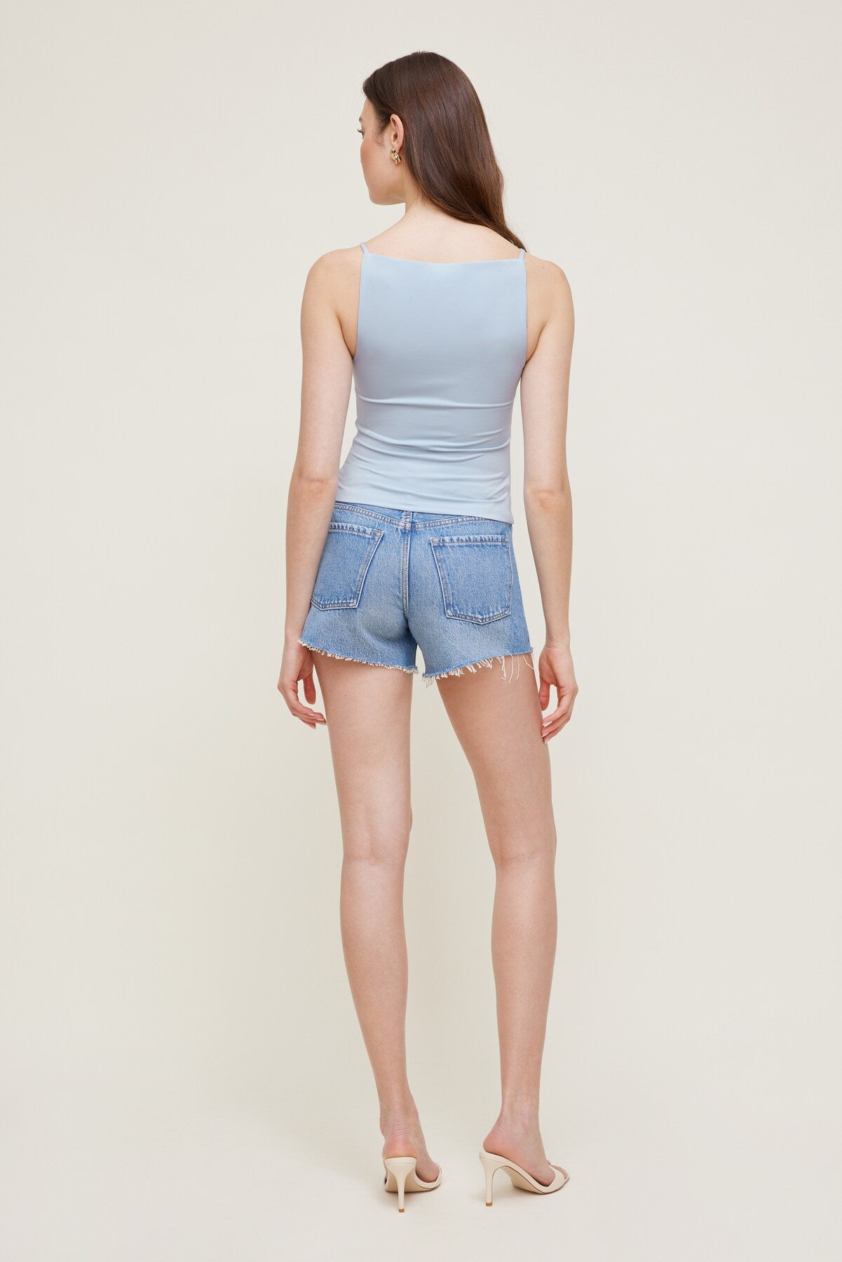 Sculpt Strappy Boat Neck Tank Top Blue - Dynamite