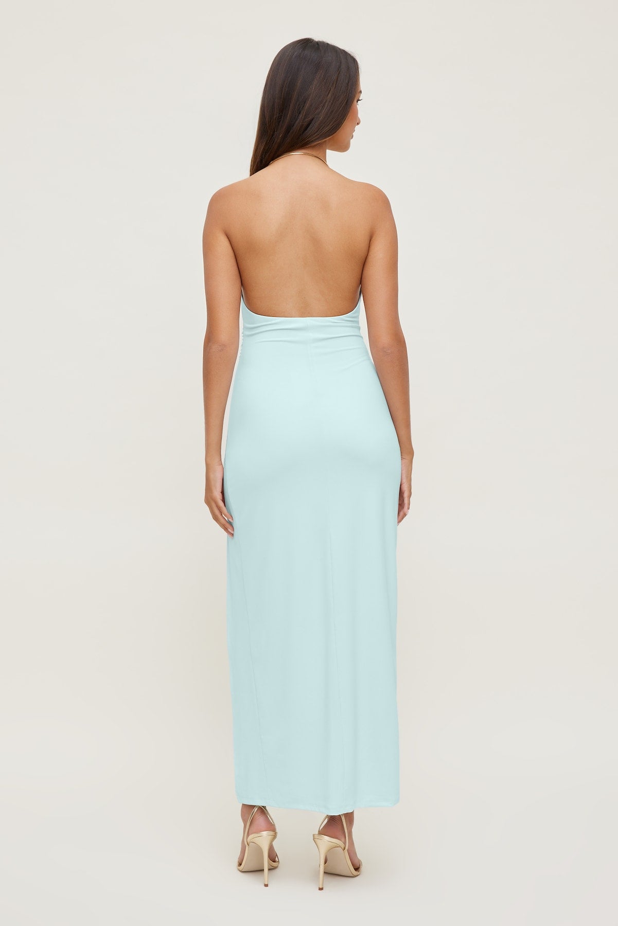 Sculpt Necklace Maxi Dress Blue - Dynamite