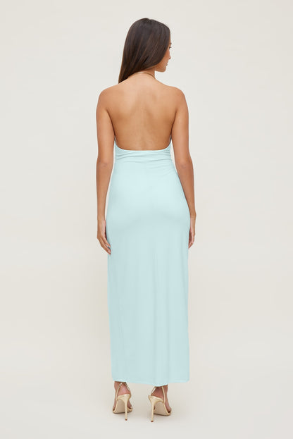Sculpt Necklace Maxi Dress Blue - Dynamite
