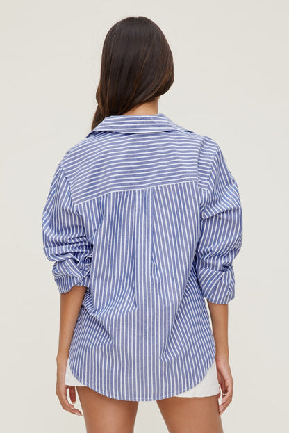 Striped Poplin Shirt Blue - Dynamite