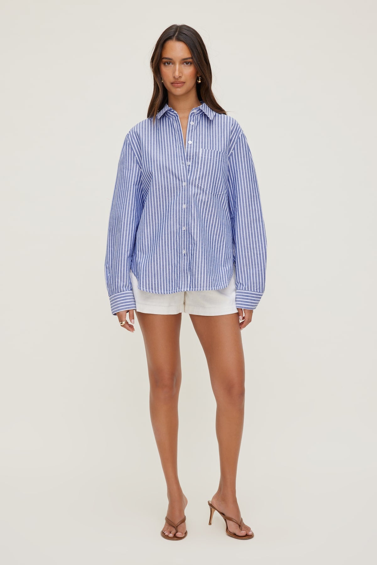 Striped Poplin Shirt Blue - Dynamite