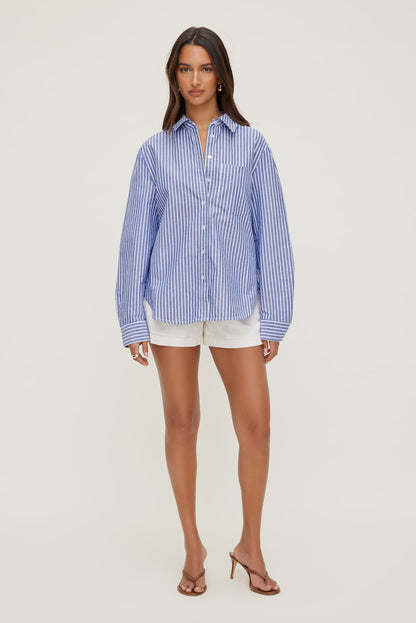 Striped Poplin Shirt Blue - Dynamite