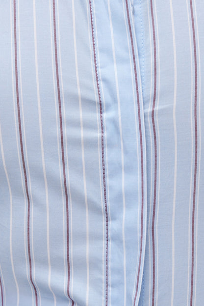 Poplin Cinch Back Shirt Blue - Dynamite