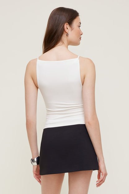 Sculpt Strappy Boat Neck Tank Top White - Dynamite