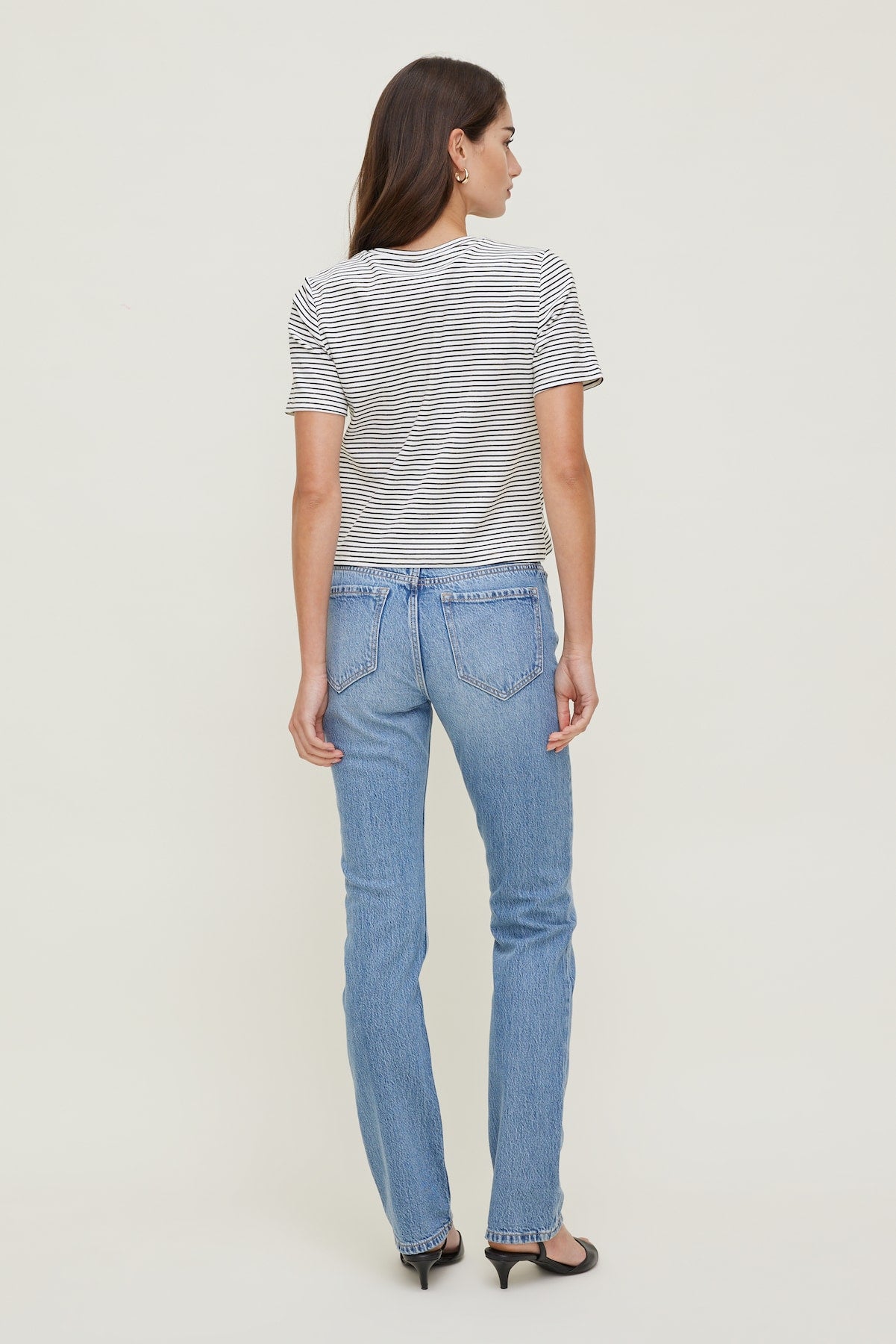 Everyday Striped Heavy Cotton T Shirt White - Dynamite