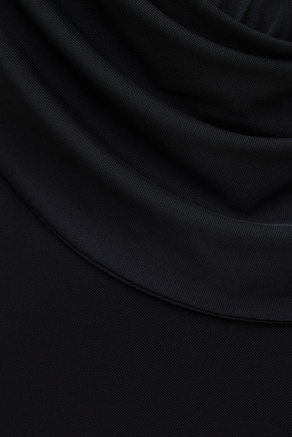 Plunge Mesh Maxi Dress Black - Dynamite