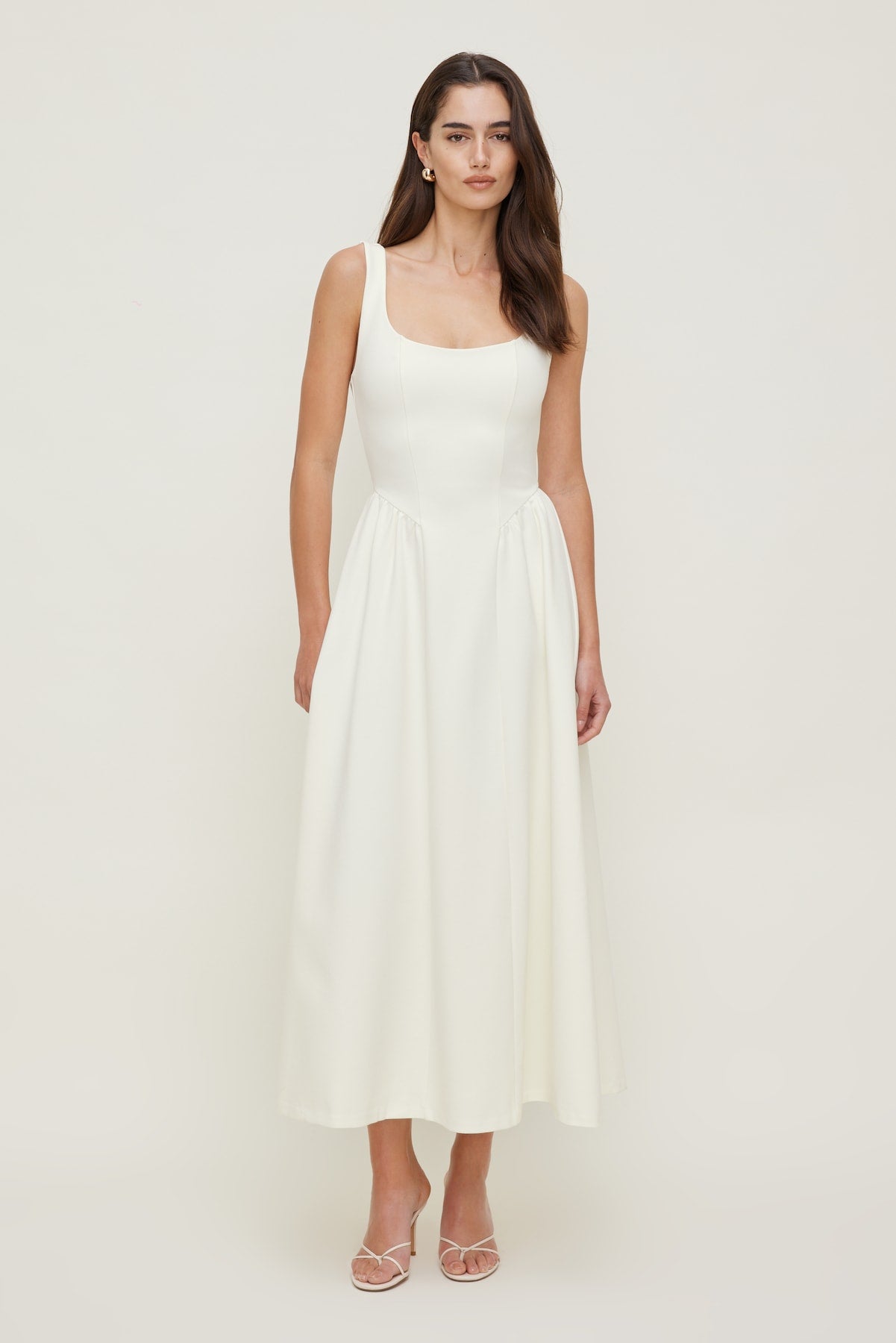 Irina Ponte Midi Dress White - Dynamite