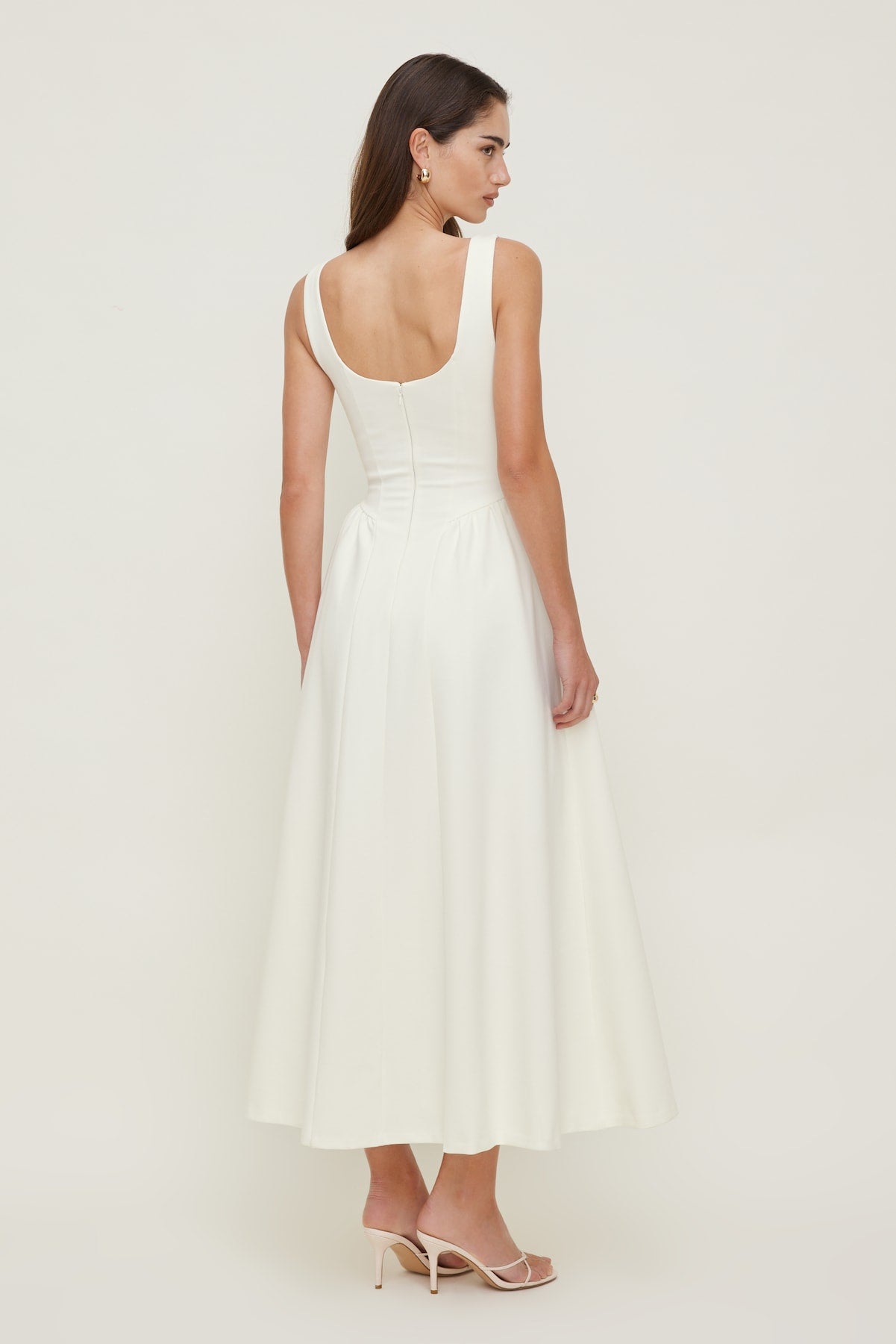 Irina Ponte Midi Dress White - Dynamite
