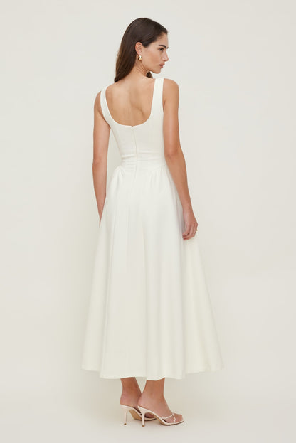 Irina Ponte Midi Dress White - Dynamite