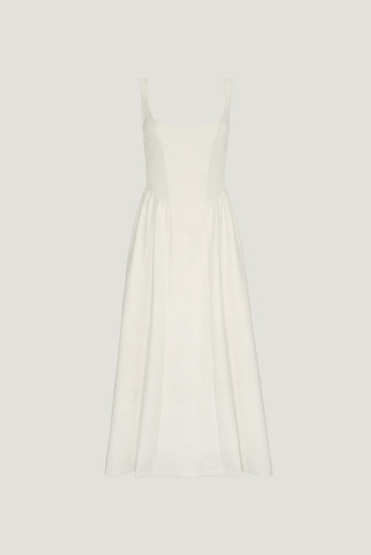 Irina Ponte Midi Dress White - Dynamite